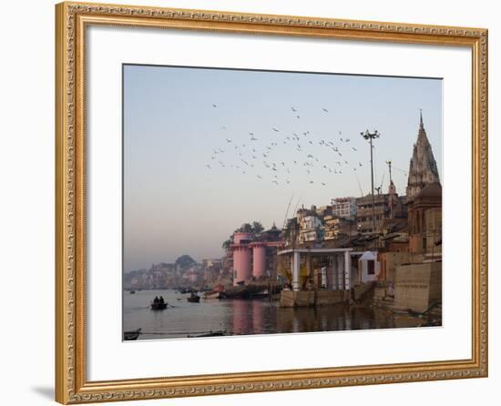 The Ganges River and Ghats of Varanasi, Uttar Pradesh, India, Asia-null-Framed Photographic Print