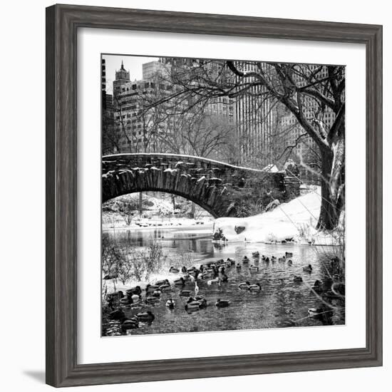 The Gapstow Bridge of Central Park in Winter, Manhattan in New York City-Philippe Hugonnard-Framed Photographic Print