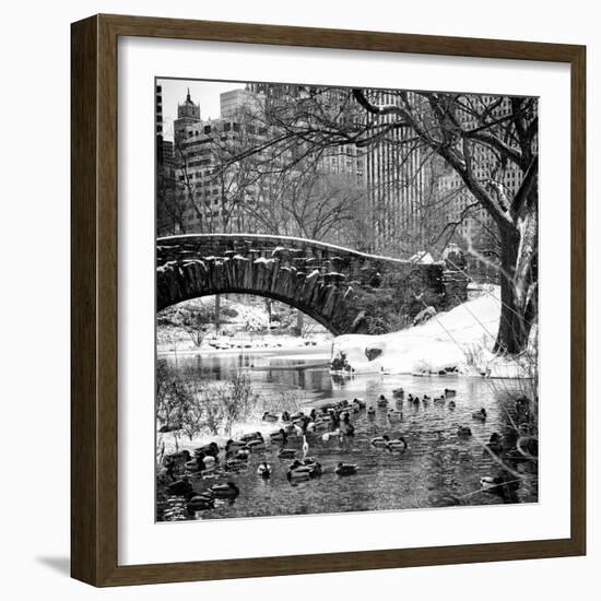 The Gapstow Bridge of Central Park in Winter, Manhattan in New York City-Philippe Hugonnard-Framed Photographic Print