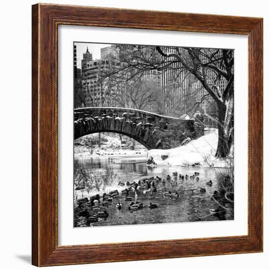 The Gapstow Bridge of Central Park in Winter, Manhattan in New York City-Philippe Hugonnard-Framed Photographic Print