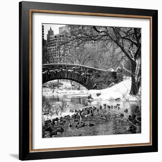 The Gapstow Bridge of Central Park in Winter, Manhattan in New York City-Philippe Hugonnard-Framed Photographic Print