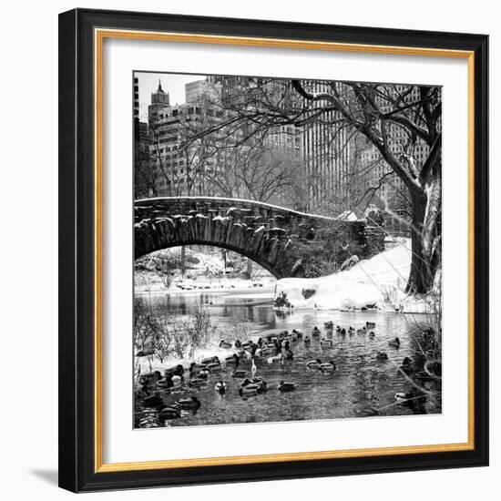 The Gapstow Bridge of Central Park in Winter, Manhattan in New York City-Philippe Hugonnard-Framed Photographic Print