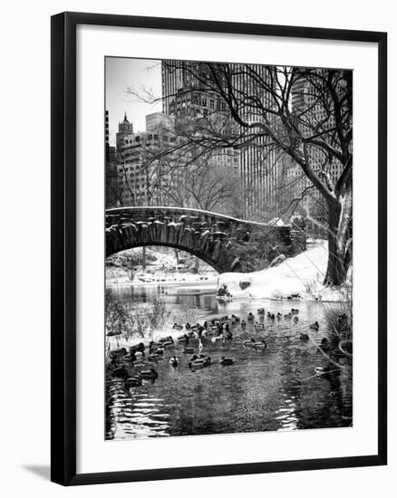 The Gapstow Bridge of Central Park in Winter, Manhattan in New York City-Philippe Hugonnard-Framed Photographic Print