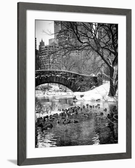 The Gapstow Bridge of Central Park in Winter, Manhattan in New York City-Philippe Hugonnard-Framed Photographic Print