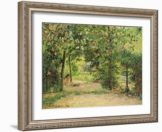 The Garden at Eragny in Spring, 1894-Camille Pissarro-Framed Giclee Print