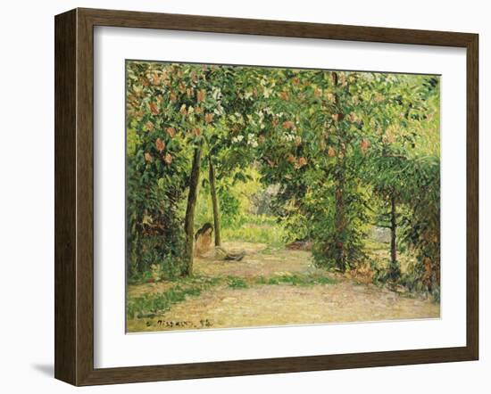 The Garden at Eragny in Spring, 1894-Camille Pissarro-Framed Giclee Print