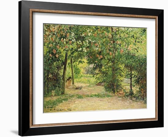 The Garden at Eragny in Spring, 1894-Camille Pissarro-Framed Giclee Print