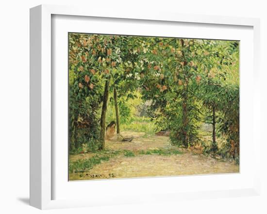 The Garden at Eragny in Spring, 1894-Camille Pissarro-Framed Giclee Print