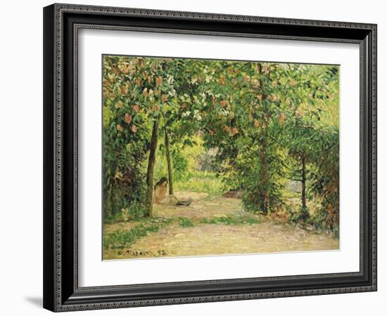 The Garden at Eragny in Spring, 1894-Camille Pissarro-Framed Giclee Print