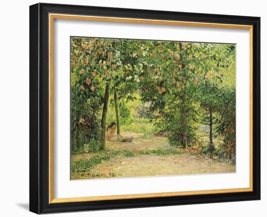 The Garden at Eragny in Spring, 1894-Camille Pissarro-Framed Giclee Print
