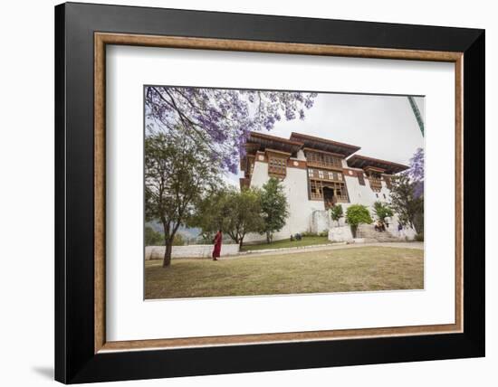 The Garden at the Entrance of the Punakha Dzong Where There are Trees of Different Species, Bhutan-Roberto Moiola-Framed Photographic Print