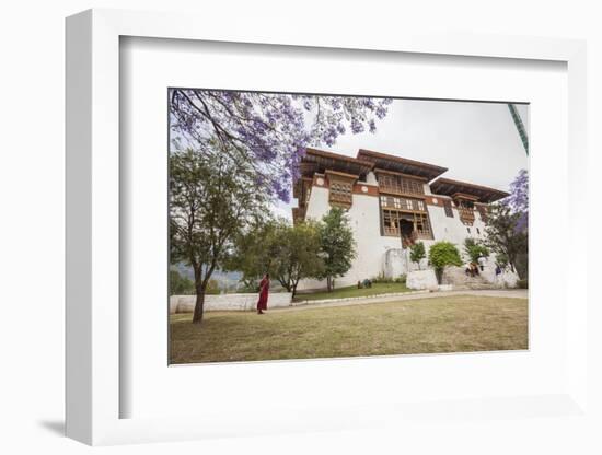 The Garden at the Entrance of the Punakha Dzong Where There are Trees of Different Species, Bhutan-Roberto Moiola-Framed Photographic Print