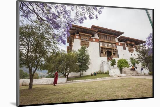 The Garden at the Entrance of the Punakha Dzong Where There are Trees of Different Species, Bhutan-Roberto Moiola-Mounted Photographic Print