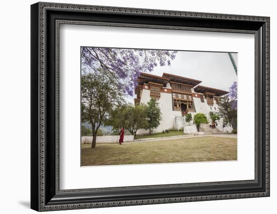 The Garden at the Entrance of the Punakha Dzong Where There are Trees of Different Species, Bhutan-Roberto Moiola-Framed Photographic Print