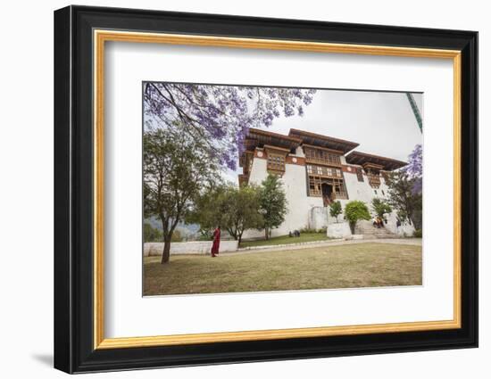 The Garden at the Entrance of the Punakha Dzong Where There are Trees of Different Species, Bhutan-Roberto Moiola-Framed Photographic Print