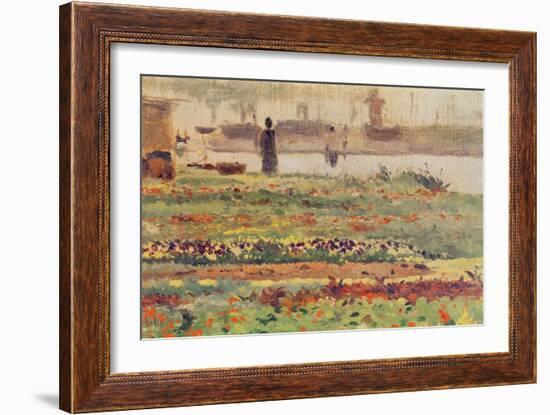 The Garden at the Water's Edge-Alfred Sisley-Framed Giclee Print