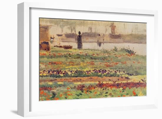 The Garden at the Water's Edge-Alfred Sisley-Framed Giclee Print