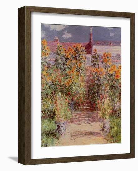 The Garden at Vetheuil, 1881-Claude Monet-Framed Giclee Print