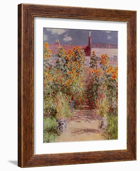 The Garden at Vetheuil, 1881-Claude Monet-Framed Giclee Print