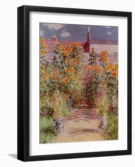 The Garden at Vetheuil, 1881-Claude Monet-Framed Giclee Print