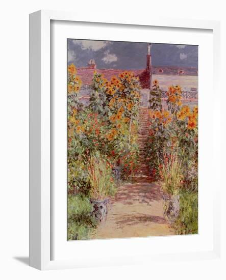 The Garden at Vetheuil, 1881-Claude Monet-Framed Giclee Print