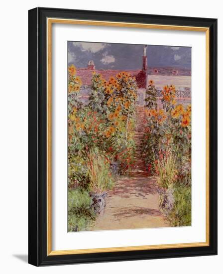 The Garden at Vetheuil, 1881-Claude Monet-Framed Giclee Print