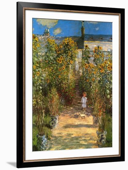 The Garden at Vetheuil-Claude Monet-Framed Art Print