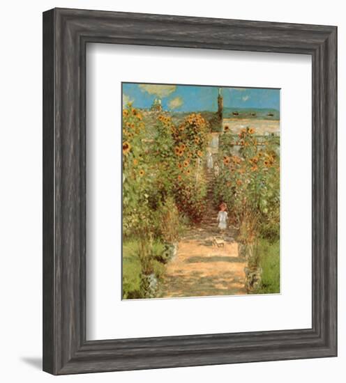 The Garden at Vetheuil-Claude Monet-Framed Art Print