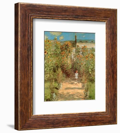 The Garden at Vetheuil-Claude Monet-Framed Art Print