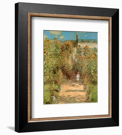 The Garden at Vetheuil-Claude Monet-Framed Art Print