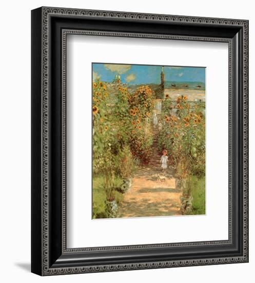 The Garden at Vetheuil-Claude Monet-Framed Art Print