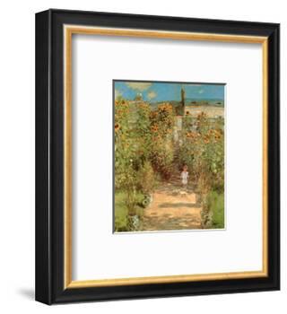 The Garden at Vetheuil-Claude Monet-Framed Art Print