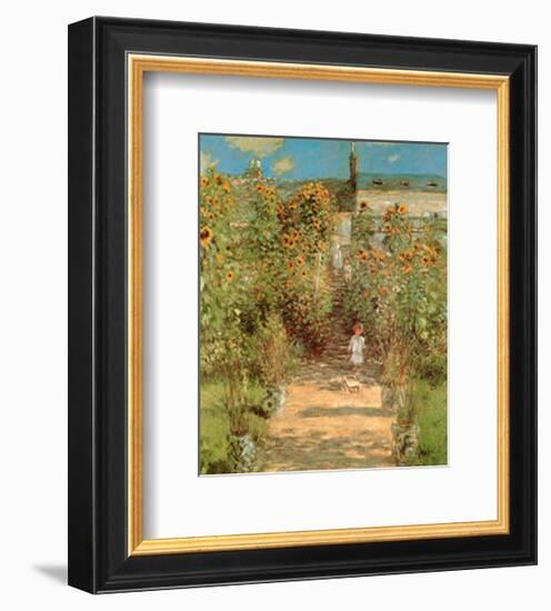 The Garden at Vetheuil-Claude Monet-Framed Art Print