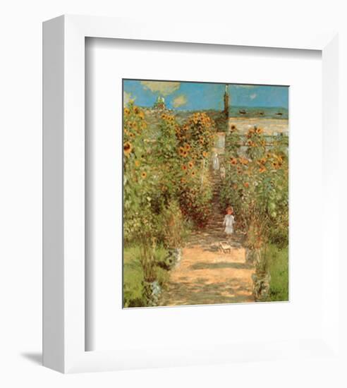 The Garden at Vetheuil-Claude Monet-Framed Art Print