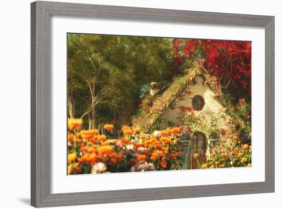 The Garden Cottage, 3D Computer Graphics-Atelier Sommerland-Framed Art Print