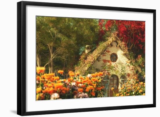 The Garden Cottage, 3D Computer Graphics-Atelier Sommerland-Framed Art Print