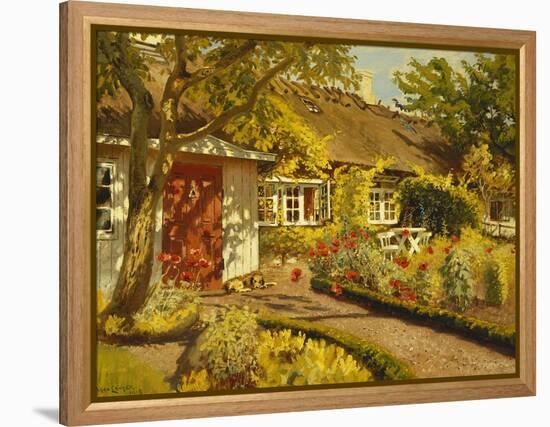 The Garden Cottage-Olaf Viggo Peter Langer-Framed Premier Image Canvas