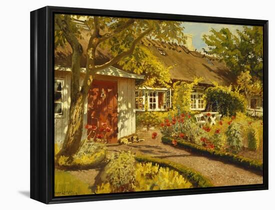 The Garden Cottage-Olaf Viggo Peter Langer-Framed Premier Image Canvas
