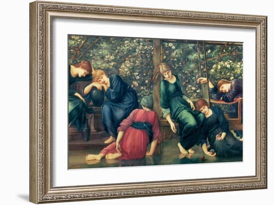 The Garden Court, from the Briar Rose Series, C.1894-Edward Burne-Jones-Framed Giclee Print