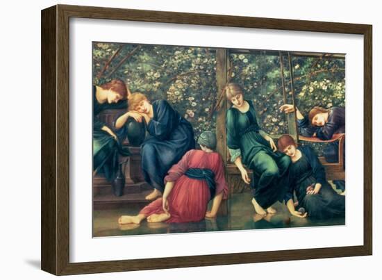 The Garden Court, from the Briar Rose Series, C.1894-Edward Burne-Jones-Framed Giclee Print