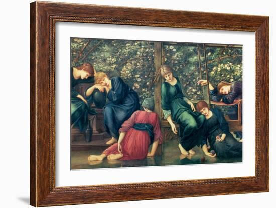 The Garden Court, from the Briar Rose Series, C.1894-Edward Burne-Jones-Framed Giclee Print