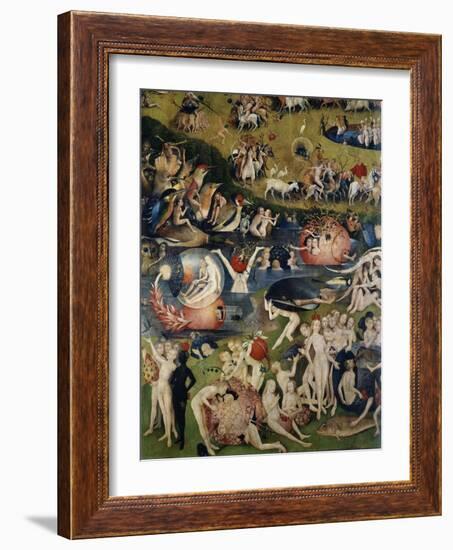 The Garden of Delices. Detail of the Central Part of the Triptych, 1503-1504 (Oil on Canvas)-Hieronymus Bosch-Framed Giclee Print