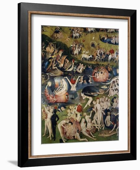 The Garden of Delices. Detail of the Central Part of the Triptych, 1503-1504 (Oil on Canvas)-Hieronymus Bosch-Framed Giclee Print