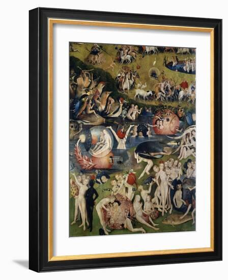 The Garden of Delices. Detail of the Central Part of the Triptych, 1503-1504 (Oil on Canvas)-Hieronymus Bosch-Framed Giclee Print