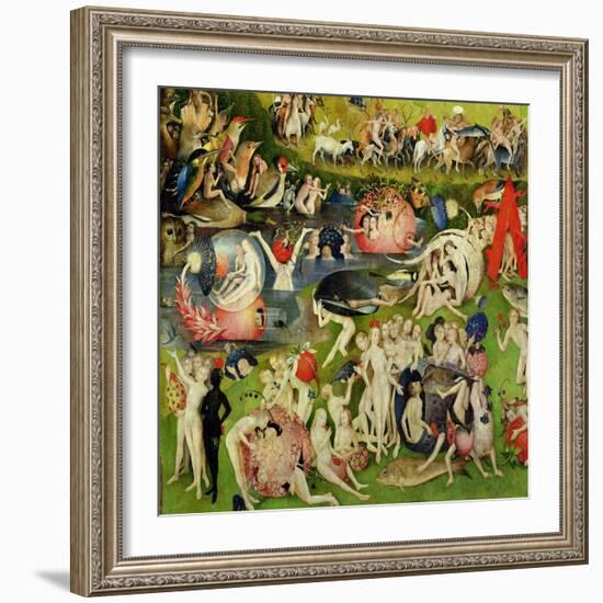 The Garden of Earthly Delights: Allegory of Luxury, Central Panel of Triptych, circa 1500-Hieronymus Bosch-Framed Giclee Print