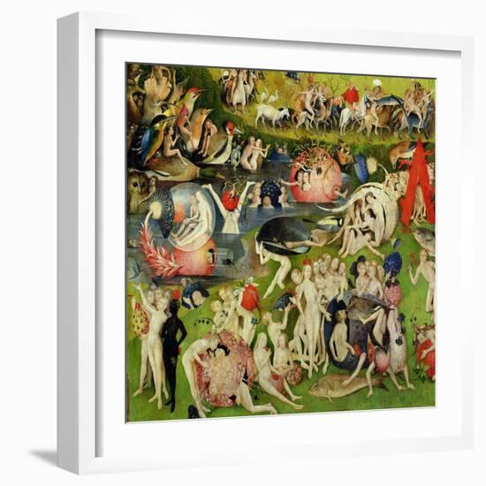 The Garden of Earthly Delights: Allegory of Luxury, Central Panel of Triptych, circa 1500-Hieronymus Bosch-Framed Giclee Print