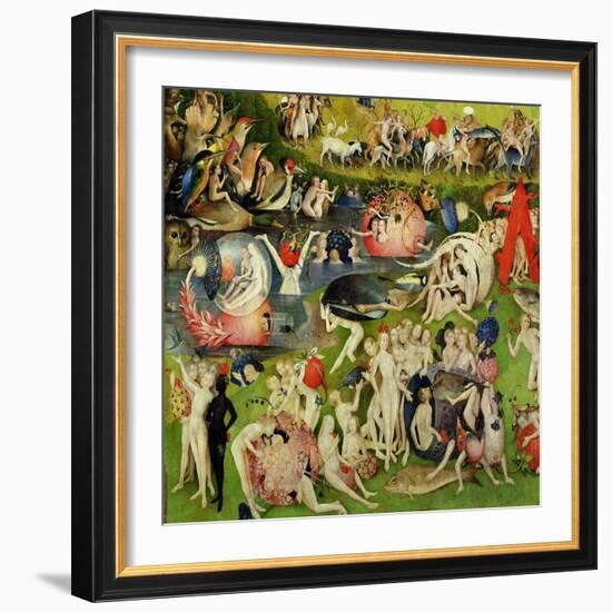 The Garden of Earthly Delights: Allegory of Luxury, Central Panel of Triptych, circa 1500-Hieronymus Bosch-Framed Giclee Print