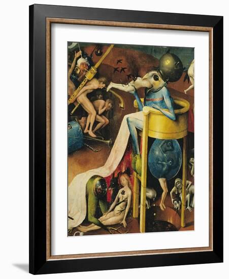 The Garden of Earthly Delights: Right Wing of Triptych, Detail of Blue Bird-Man on a Stool, c. 1500-Hieronymus Bosch-Framed Giclee Print