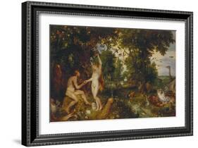 The Garden of Eden with the Fall of Man, about 1616-Peter Paul Rubens-Framed Giclee Print