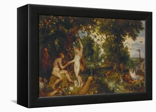 The Garden of Eden with the Fall of Man, about 1616-Peter Paul Rubens-Framed Premier Image Canvas